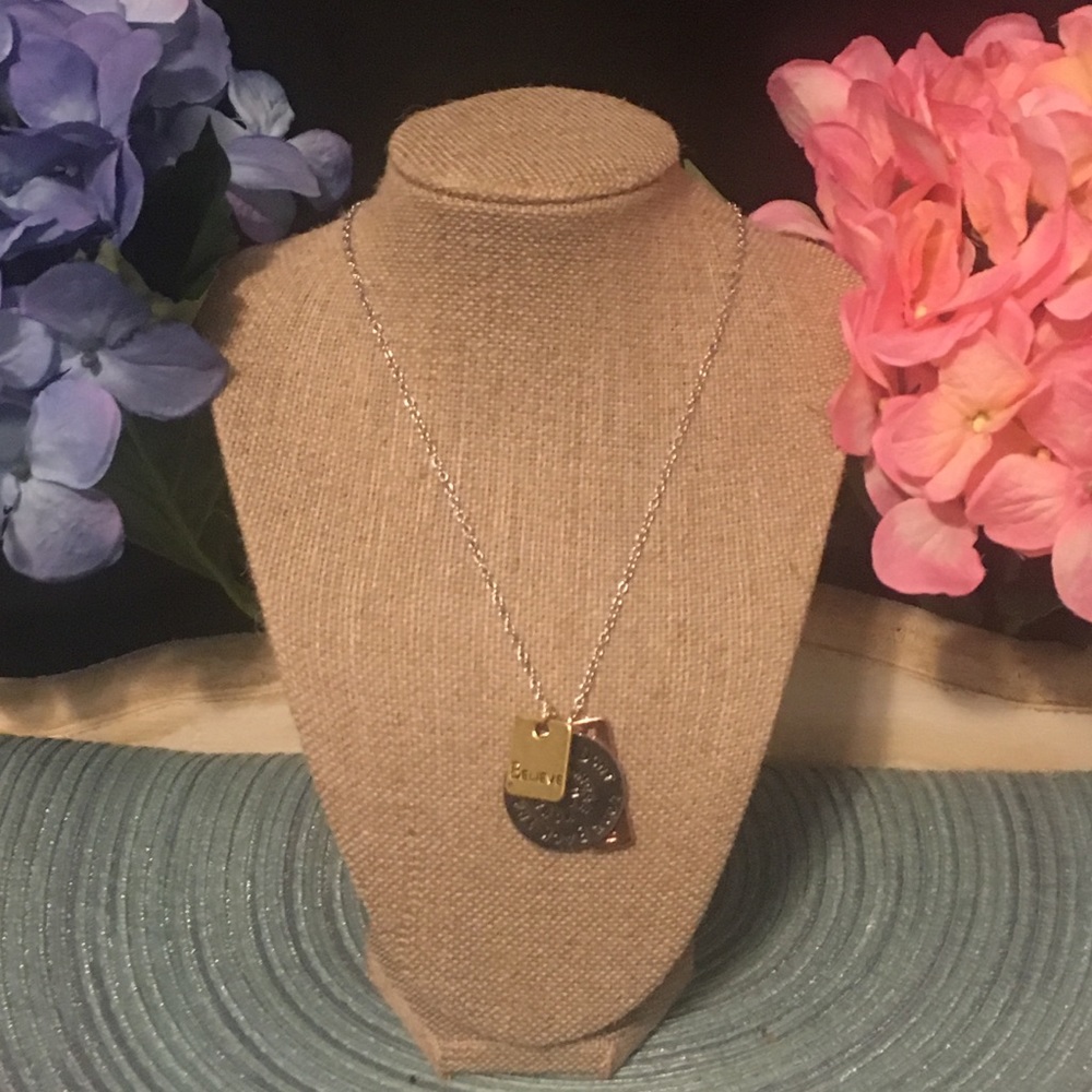 Strength Believe Quote Necklace